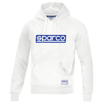 Original Sparco Classic Mens Hoody Hoodie White with Blue Logo