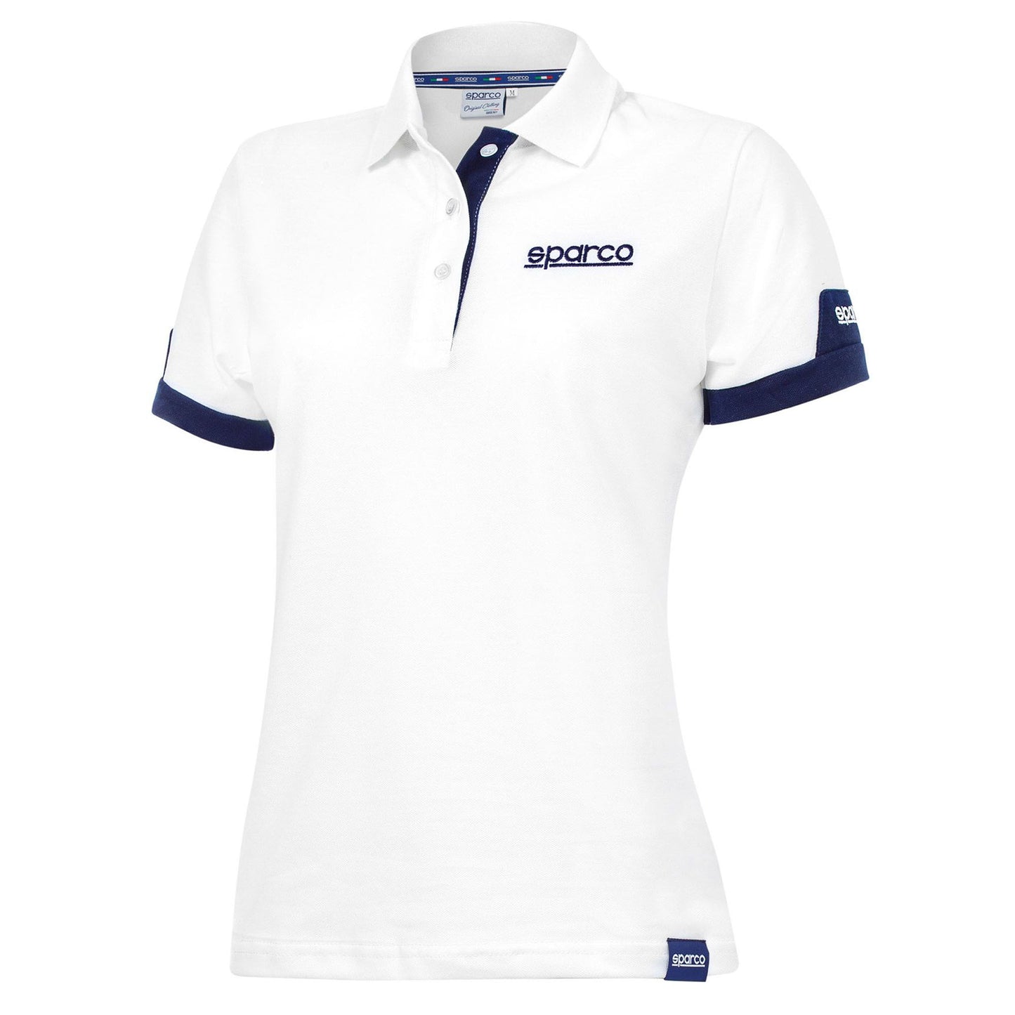 01323 Nouveau 2023 Sparco Mesdames Smart Polo Blanc 100% Coton Femmes &amp; Filles