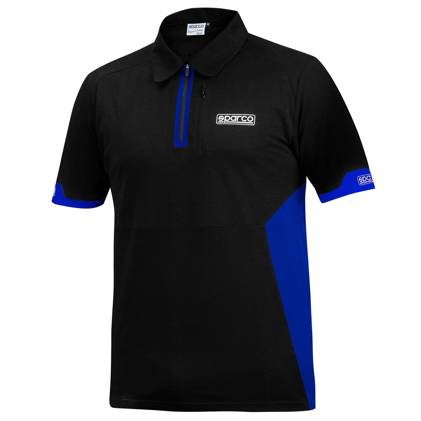 Sparco Racing Mens Polo Shirt with Zip Stretch Polyester Teamwear Leisurewear