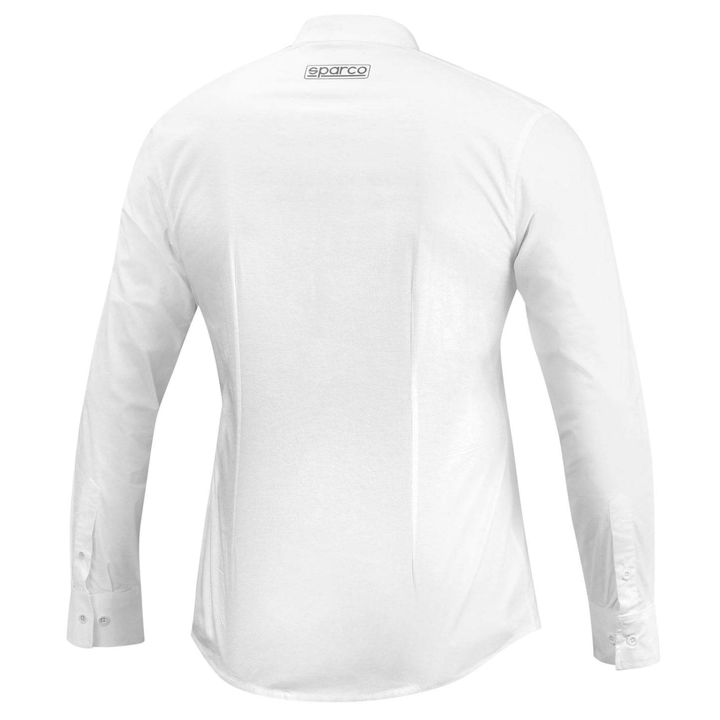 Sparco Racing Mens Long Sleeve Shirt Full Collar White Cotton Teamwear Manager