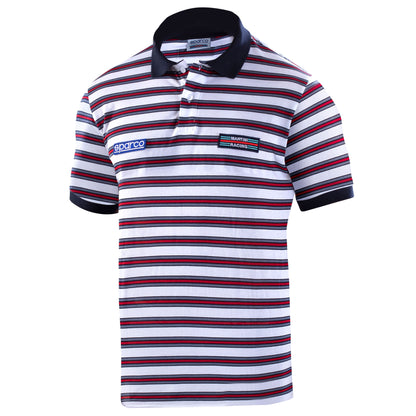 01396 Nouveau 2023 Sparco Martini Racing Polo Homme Rayé Design 100% Coton