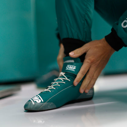 OMP First Race Boots Suede Leather Mid-Cut Fireproof FIA 8856-2018 Racing