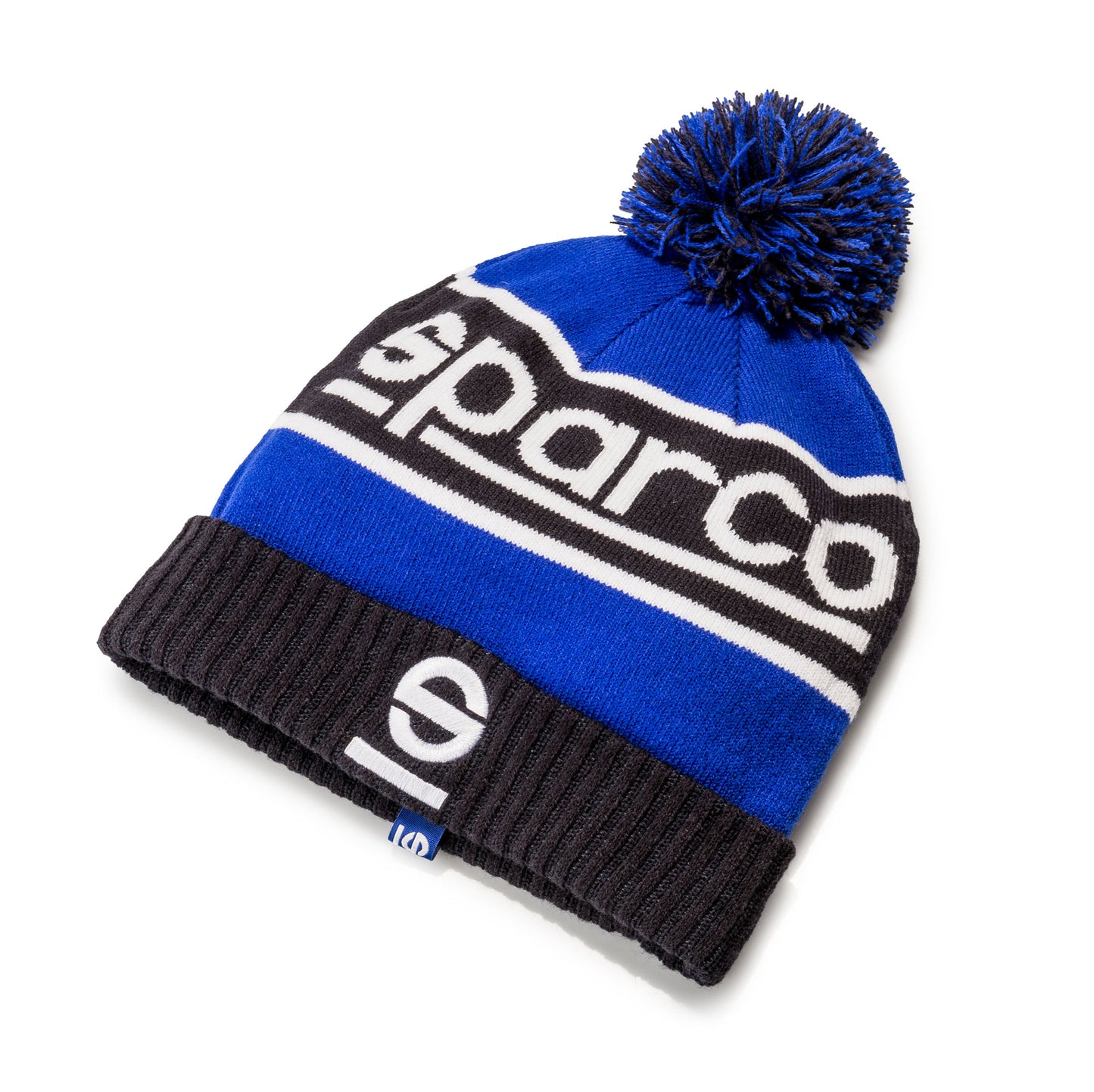 Sparco Beanie Windy Soft Knitted Winter Bobble Hat Blue/Black Adult One Size