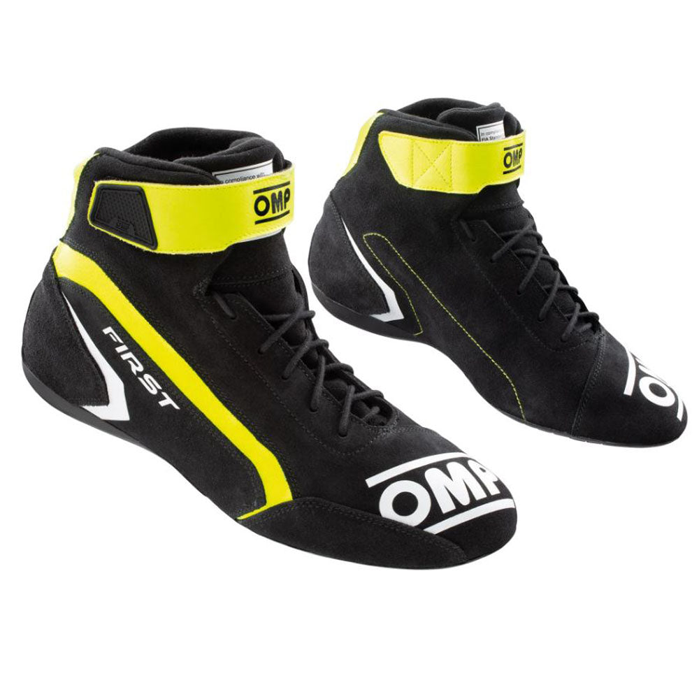 OMP First Race Boots Suede Leather Mid-Cut Fireproof FIA 8856-2018 Racing