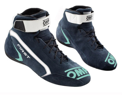 OMP First Race Boots Suede Leather Mid-Cut Fireproof FIA 8856-2018 Racing