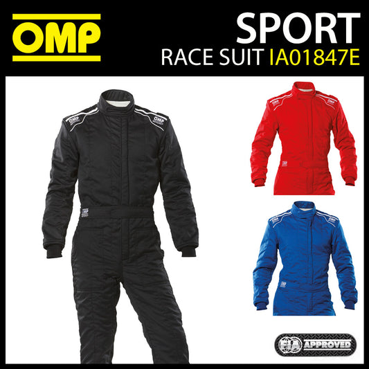 OMP Sport Race Suit Karting Entry Level Overalls Nomex Fireproof FIA Approved