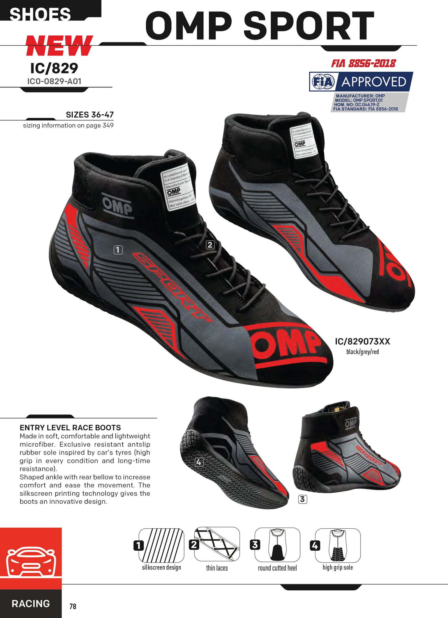 IC/829 OMP Sport Race Boots