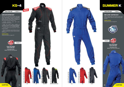 KA0-1735 2026 OMP KS-4 Karting Suit Overalls Latest Entry Level Indoor Beginner
