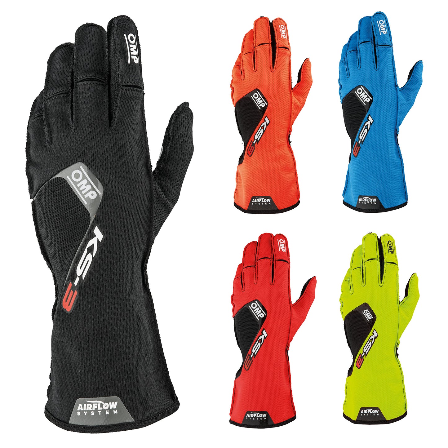 KB0-2756 2026 OMP KS-3 KS3 Karting Gloves Airflow System Breathable High Grip