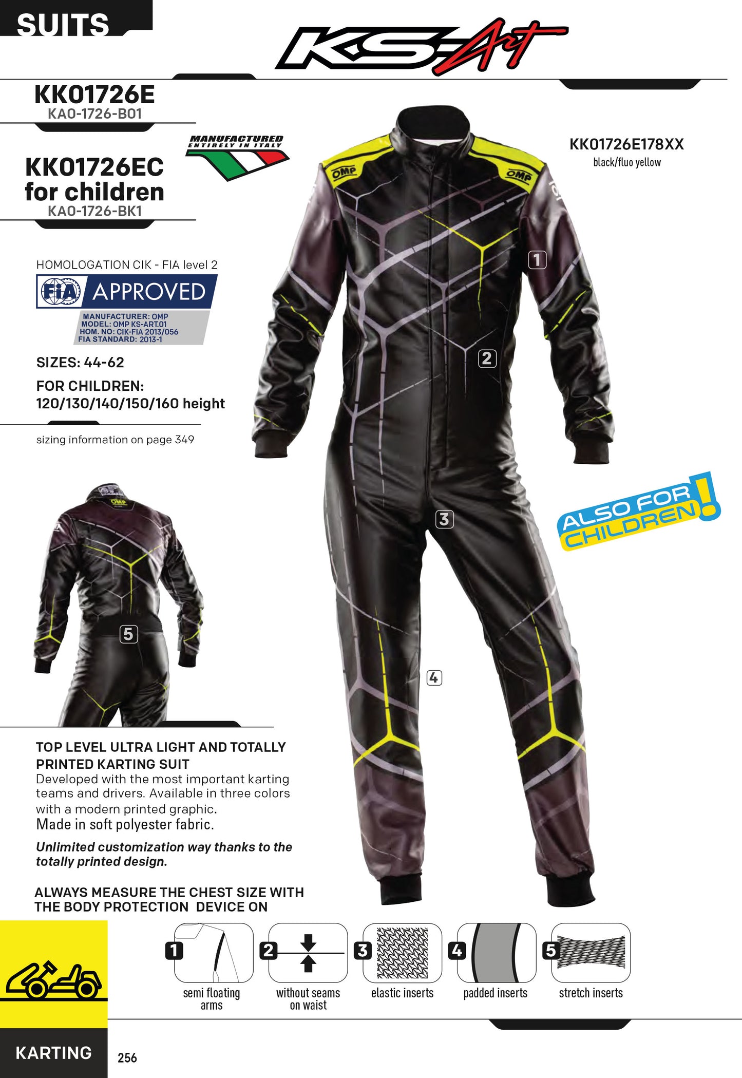 KK01726EC OMP KS ART Childrens Kart Suit