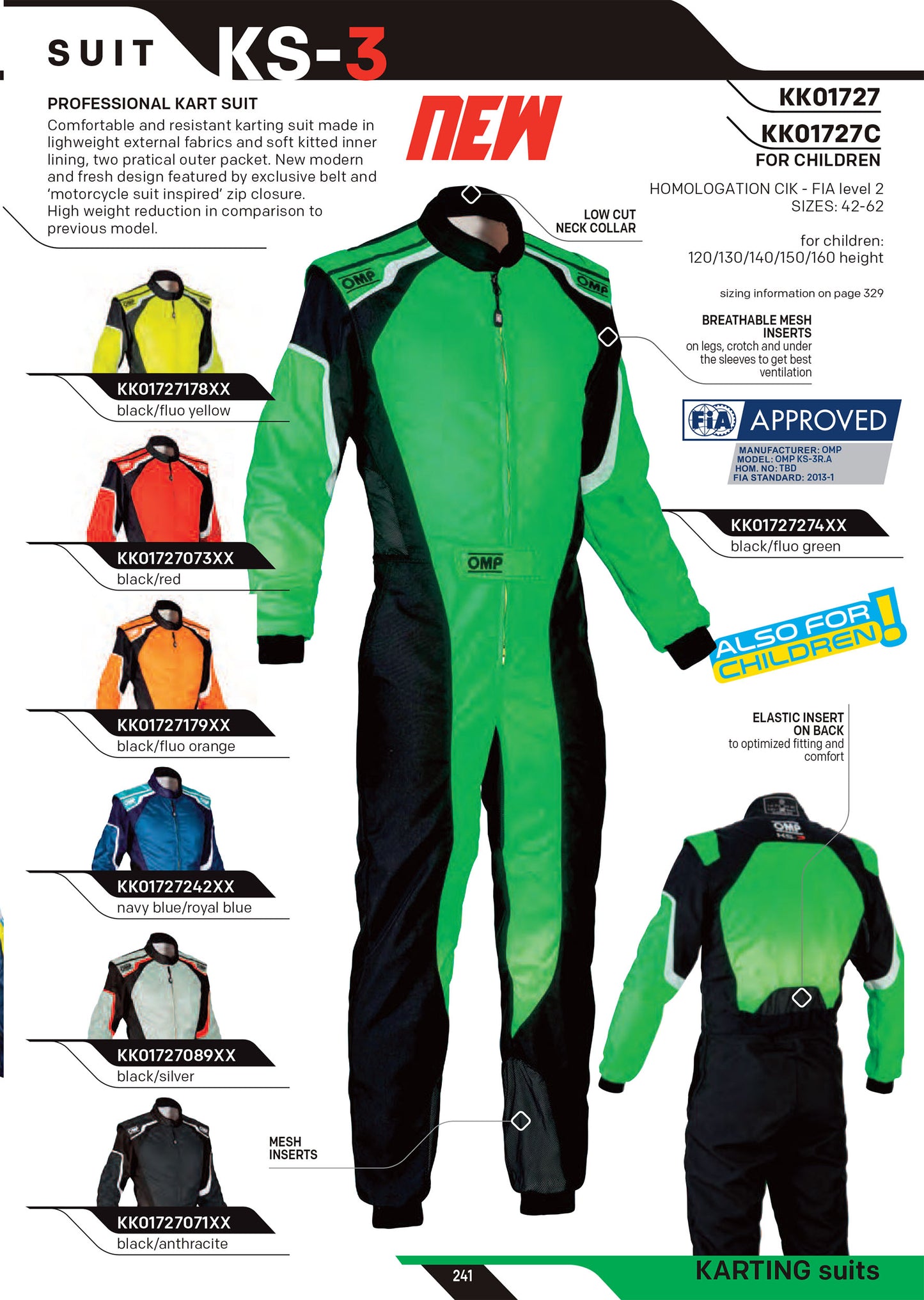 KK01727 OMP KS-3 KS3 Kart Suit