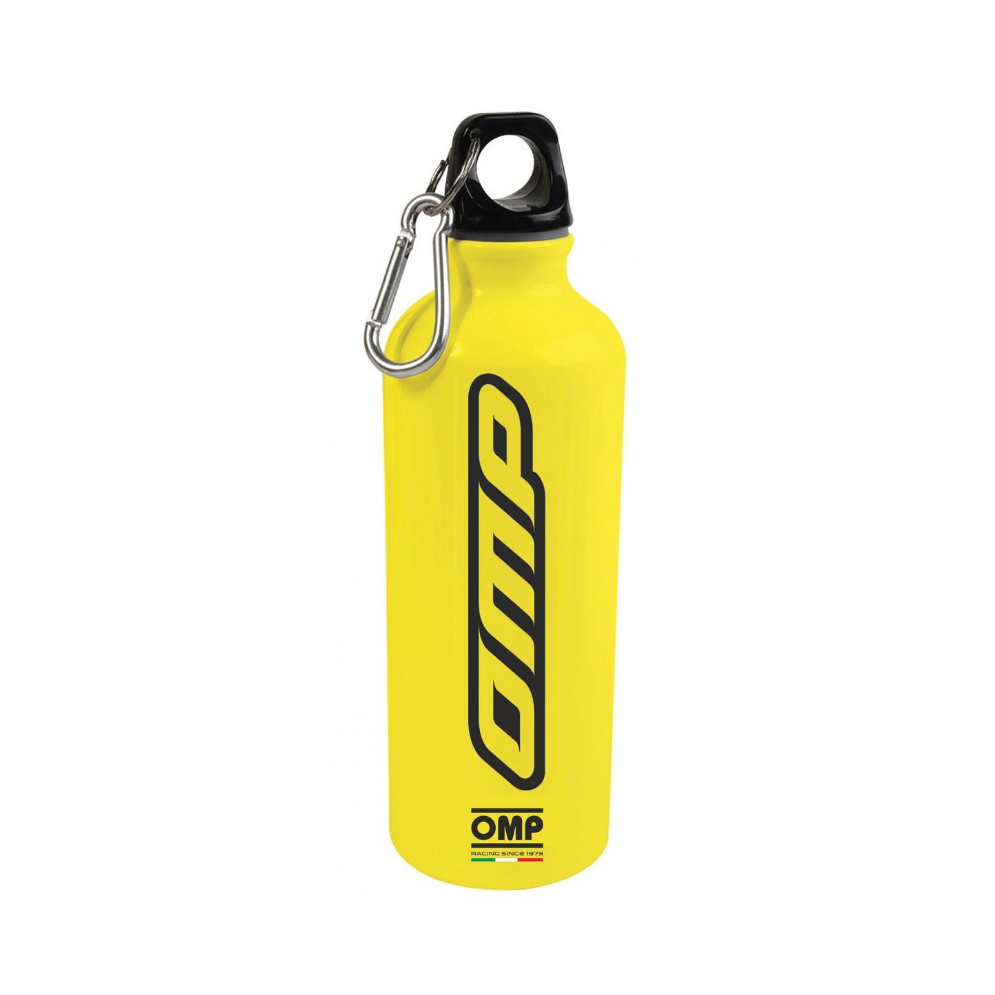 PR938 OMP Aluminium Water Bottle Flask 800ml Snap Hook Keyring Racing Karting