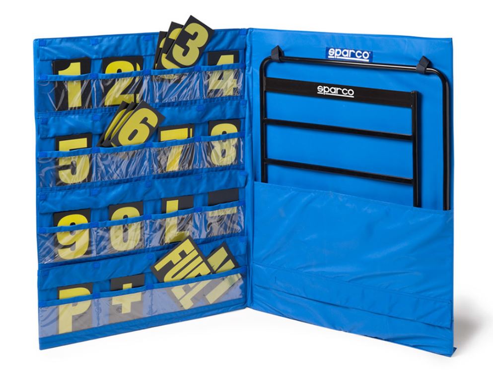 00594 Sparco Pit Board Set including Frame, Numbers & Blue Case! Racing Karting