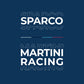 01396 Nouveau 2023 Sparco Martini Racing Polo Homme Rayé Design 100% Coton