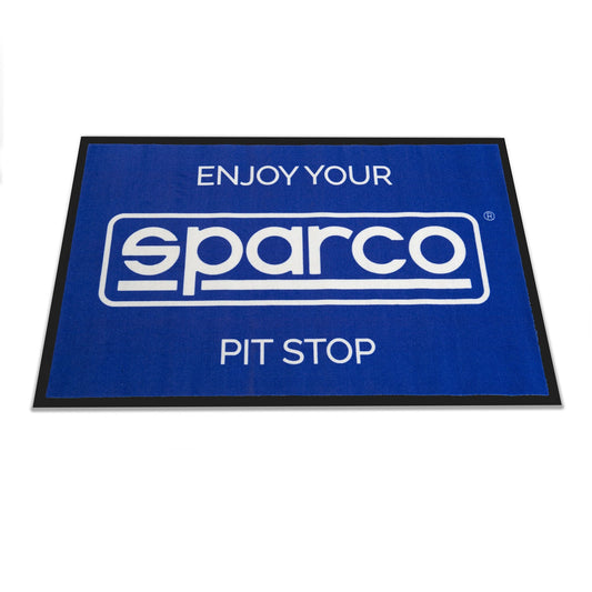 Sparco ENJOY YOUR PIT STOP Welcome Carpet Mat 120x80cm Motorsport Hospitality