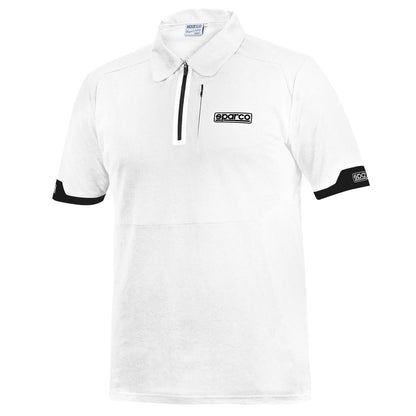 Sparco Racing Mens Polo Shirt with Zip Stretch Polyester Teamwear Leisurewear