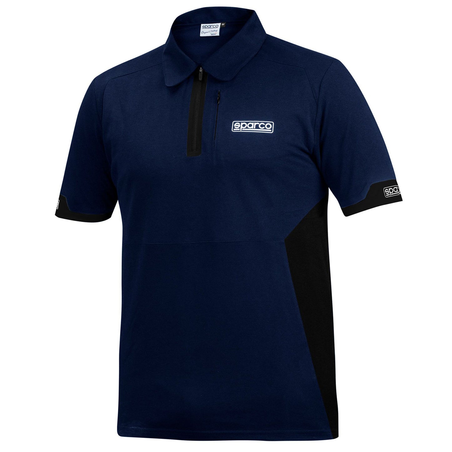 Sparco Racing Mens Polo Shirt with Zip Stretch Polyester Teamwear Leisurewear