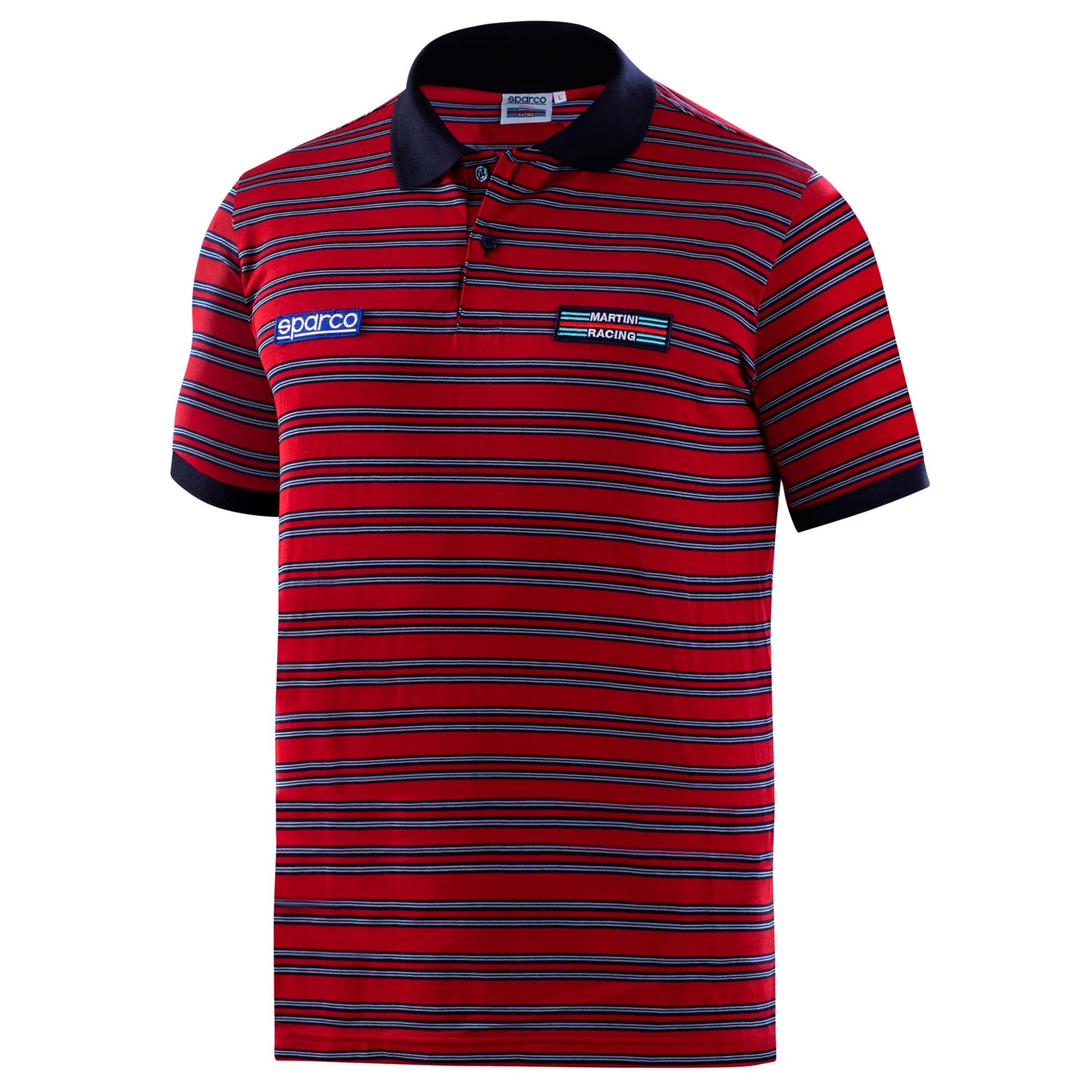 01396 Nouveau 2023 Sparco Martini Racing Polo Homme Rayé Design 100% Coton