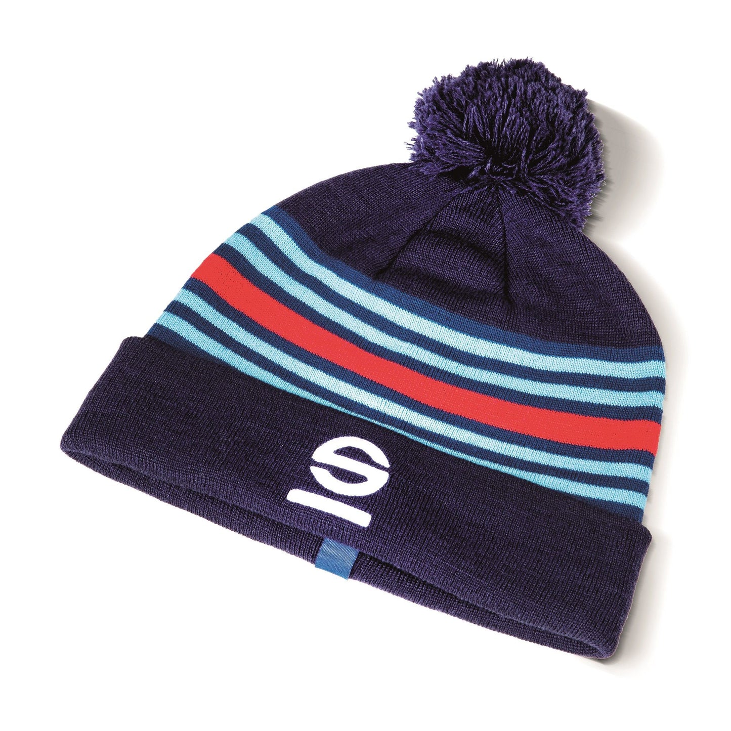 Sparco Kids Beanie Bobble Hat Martini Racing Stripes Design L18x19H Child Youth