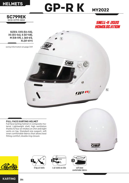 SC799EK OMP GP-R K Kart Helmet